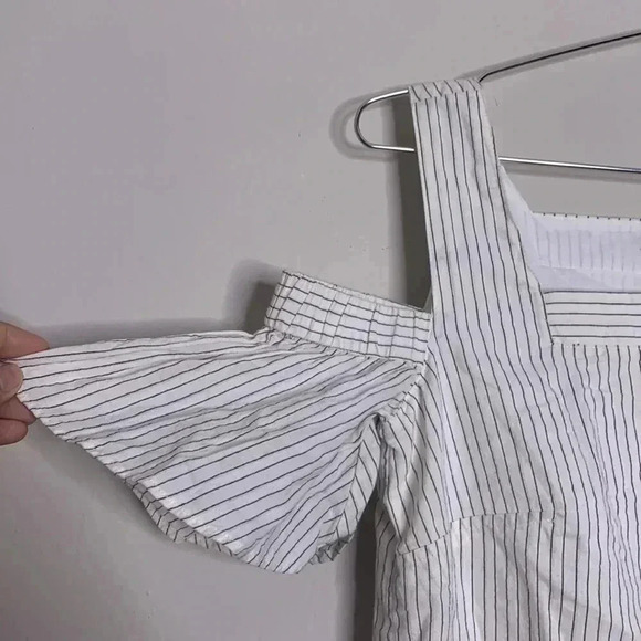 Madewell Striped Cold-Shoulder Dress Size 0 - Picture 5 of 7